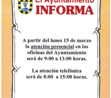 horario oficinas marzo 2021