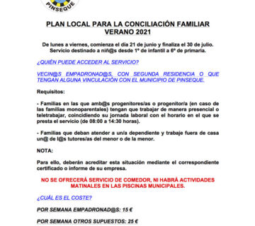 Plan Conciliación Familiar Verano 2021