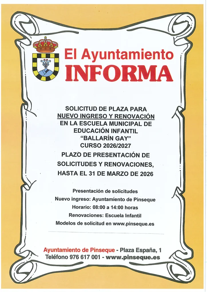 Solicitud plaza escuela infantil