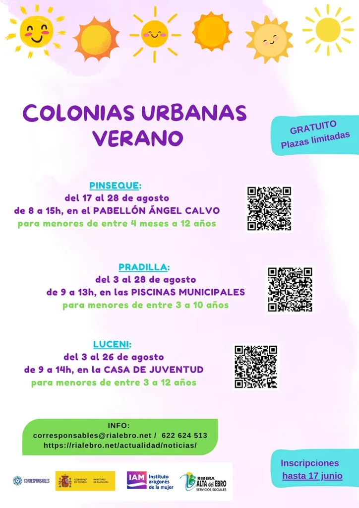 Colonias urbanas verano 2026